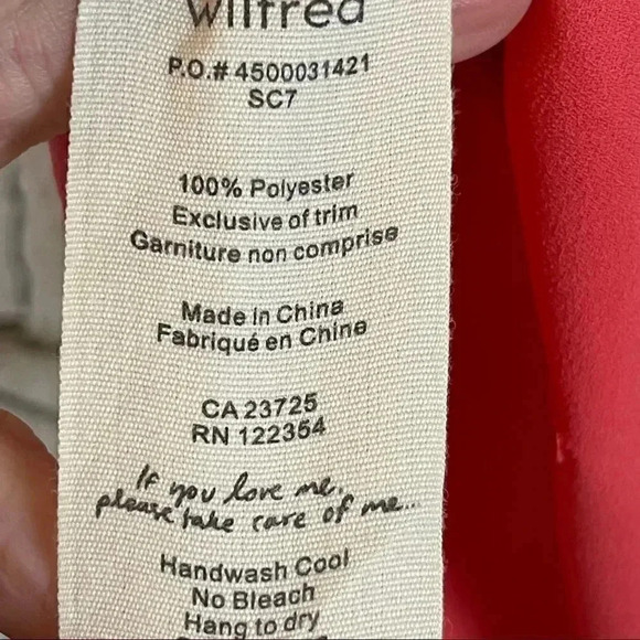 Wilfred Aritzia Size 2 Two Filles Blouse Sleeveless Coral Orange Cut Out Back - Picture 5 of 7